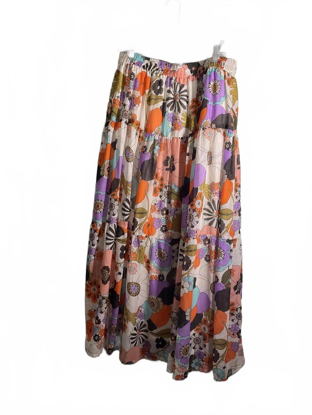 Her Destiny Floral Tiered Maxi Skirt for Women Large Perfect for Fall